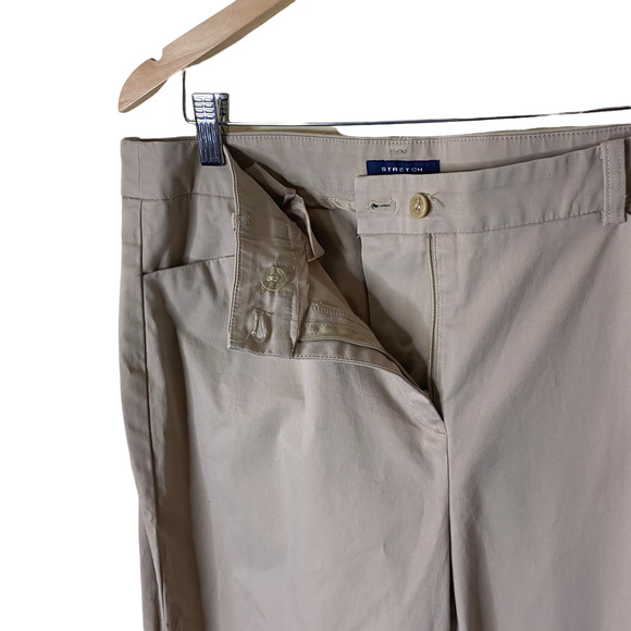 Jones New York Women's kaki Chino Pants Flat Front Straight Leg Size 12 - Picture 5 of 9